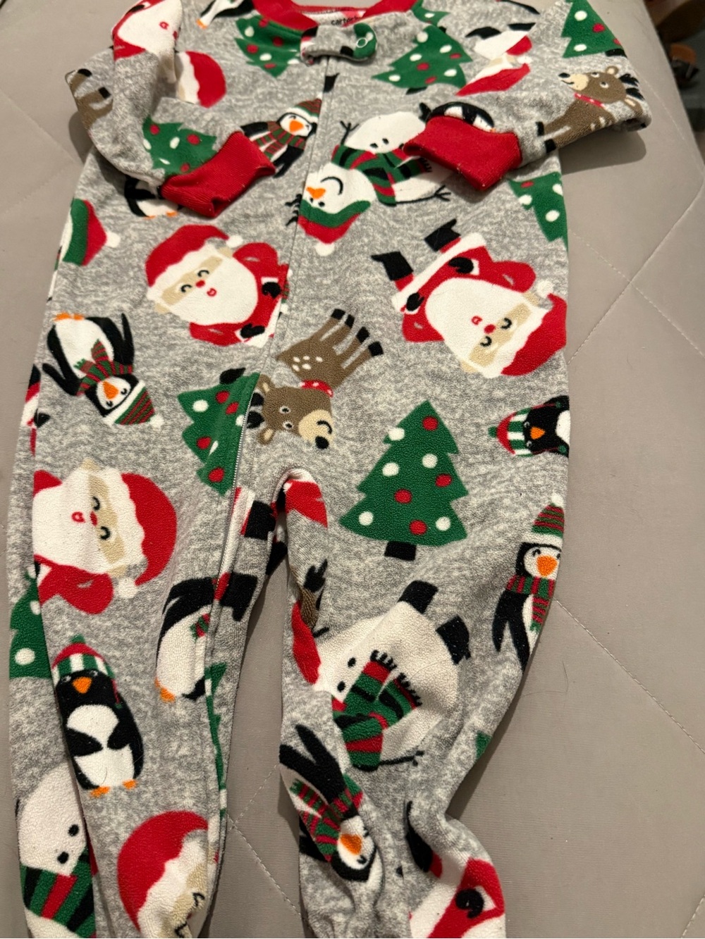 Carter's Red and Green Holiday Fleece Pajama Top